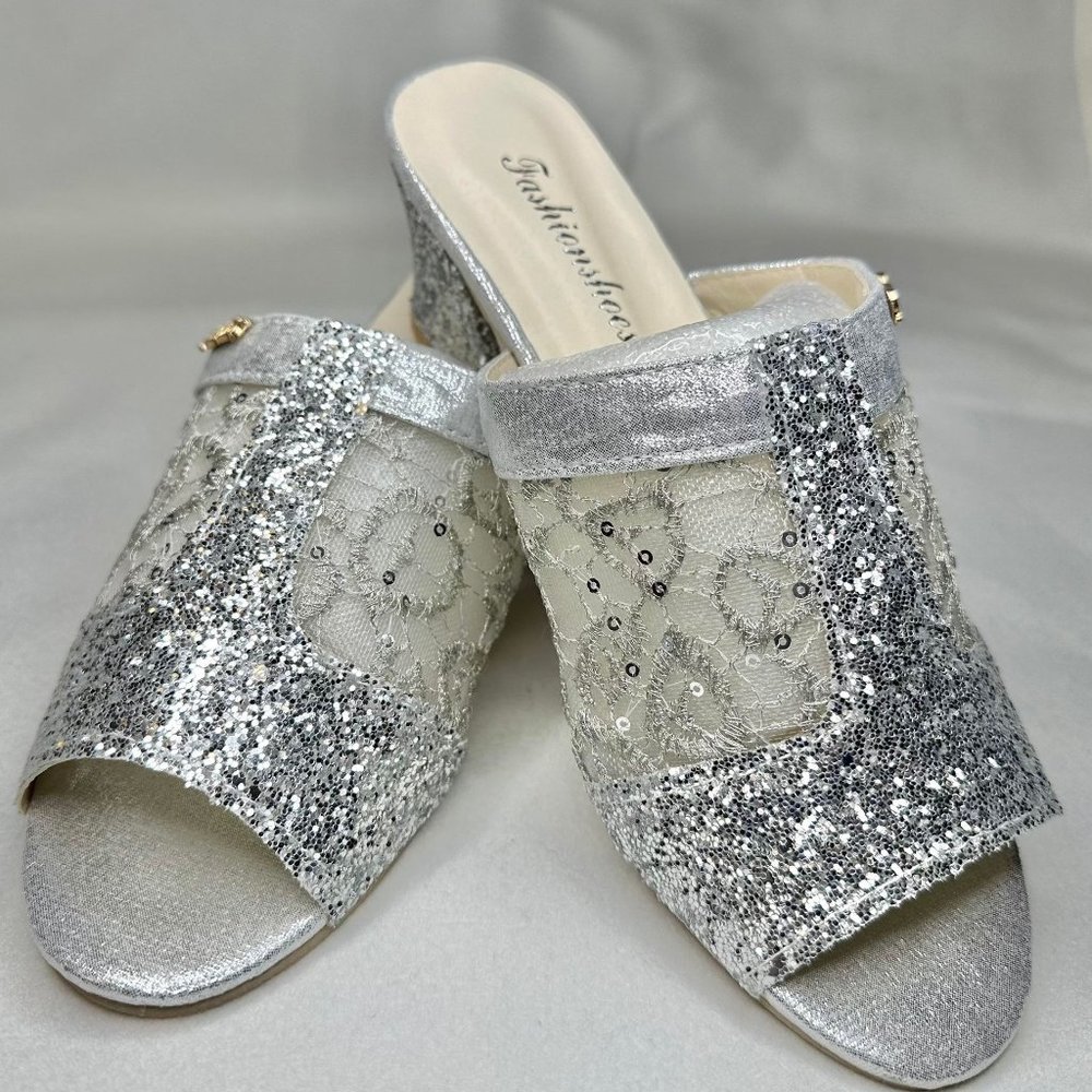 Temu Glitter Sequins Slip on Sandal